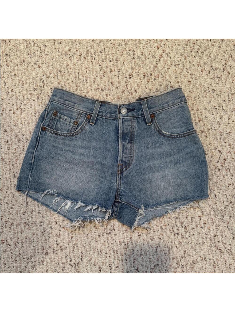 Levi's Blue Jean Shorts High-Waisted Cut-Off Sz 25